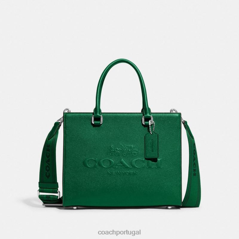 Coach homens bolsa com tela de assinatura verde 6B20P643