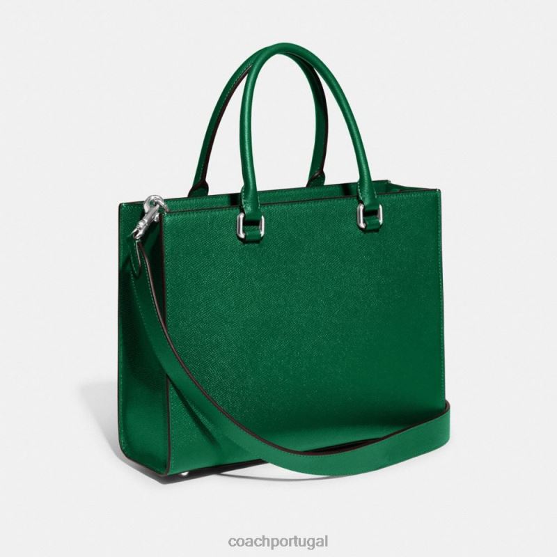 Coach homens bolsa com tela de assinatura verde 6B20P643