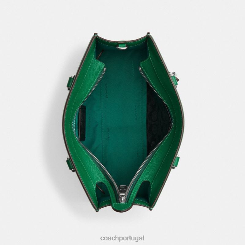 Coach homens bolsa com tela de assinatura verde 6B20P643