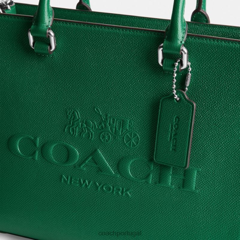 Coach homens bolsa com tela de assinatura verde 6B20P643