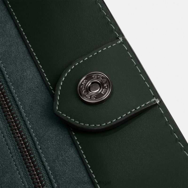 Coach homens bolsa de campo 40 em jacquard com micro assinatura amazona verde 6B20P635