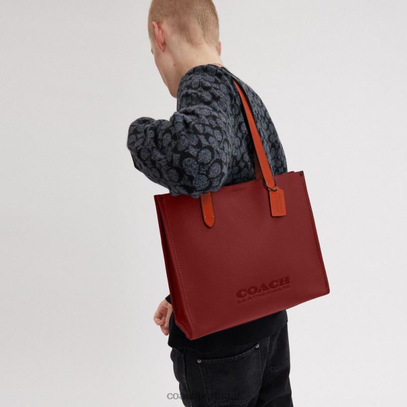 Coach homens bolsa de retransmissão 34 vermelho rubi 6B20P627