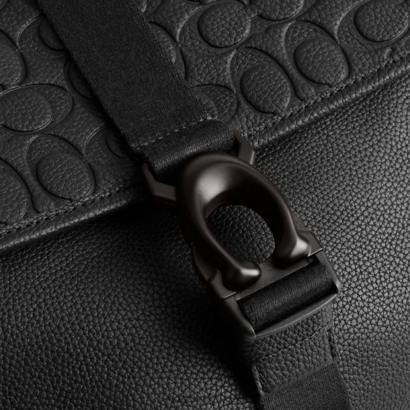 Coach homens beck messenger em couro exclusivo preto 6B20P651