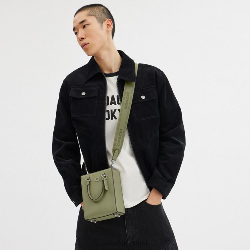 Coach homens bolsa 16 com tela de assinatura musgo 6B20P648