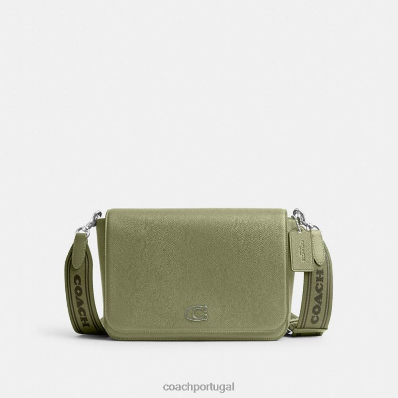Coach homens bolsa mensageiro com interior exclusivo em lona musgo 6B20P647