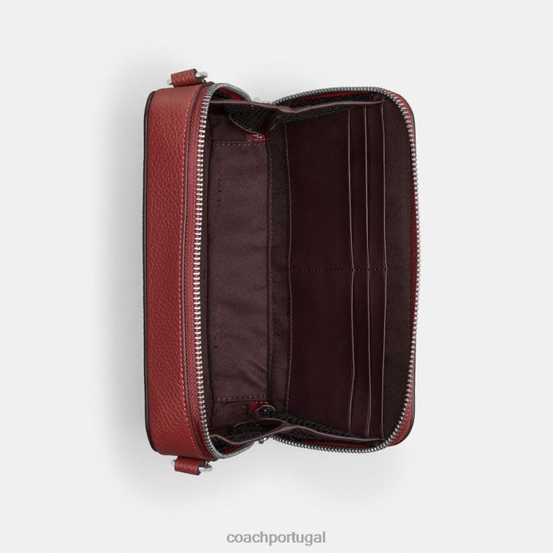 Coach homens charter slim crossbody vermelho rubi 6B20P649