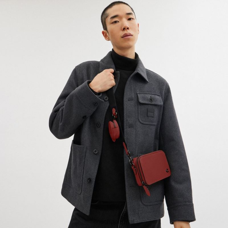 Coach homens charter slim crossbody vermelho rubi 6B20P649