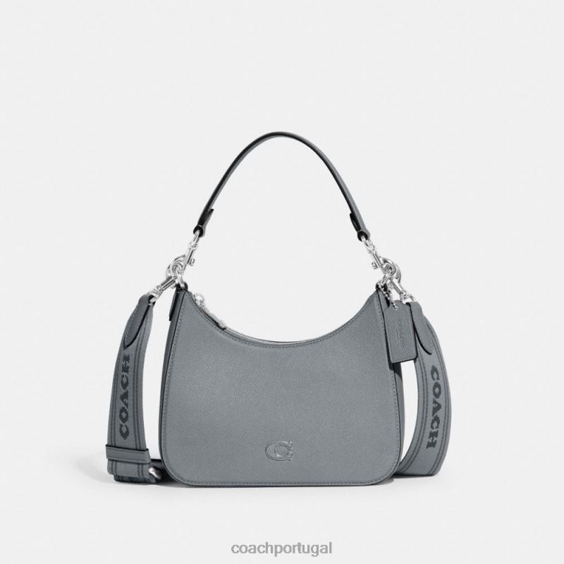 Coach homens hobo crossbody com lona exclusiva cinza azulado 6B20P666