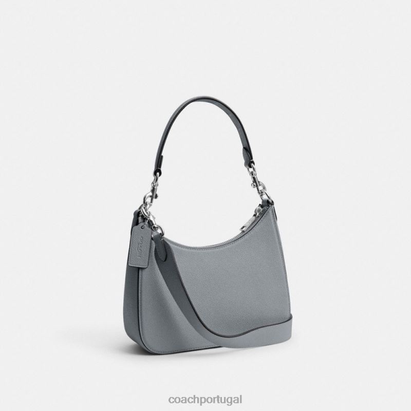 Coach homens hobo crossbody com lona exclusiva cinza azulado 6B20P666