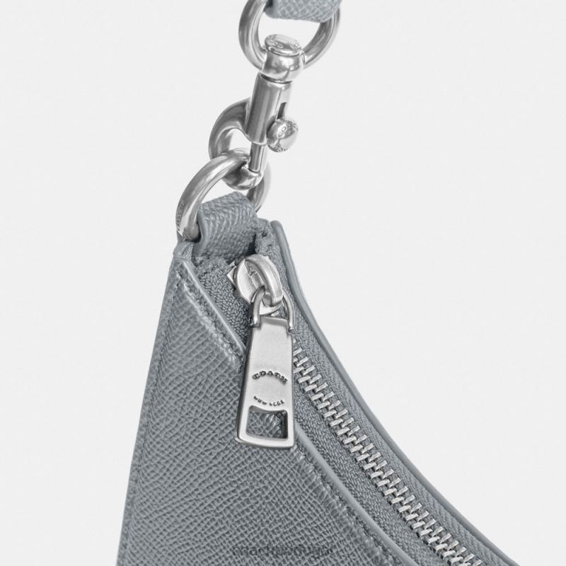 Coach homens hobo crossbody com lona exclusiva cinza azulado 6B20P666