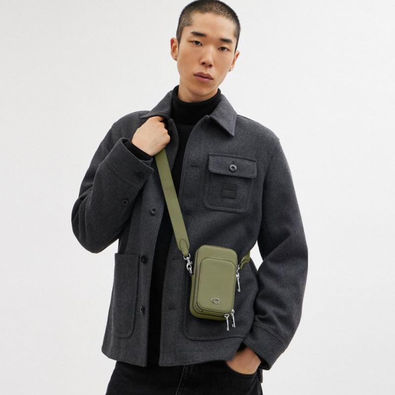 Coach homens telefone crossbody musgo 6B20P650