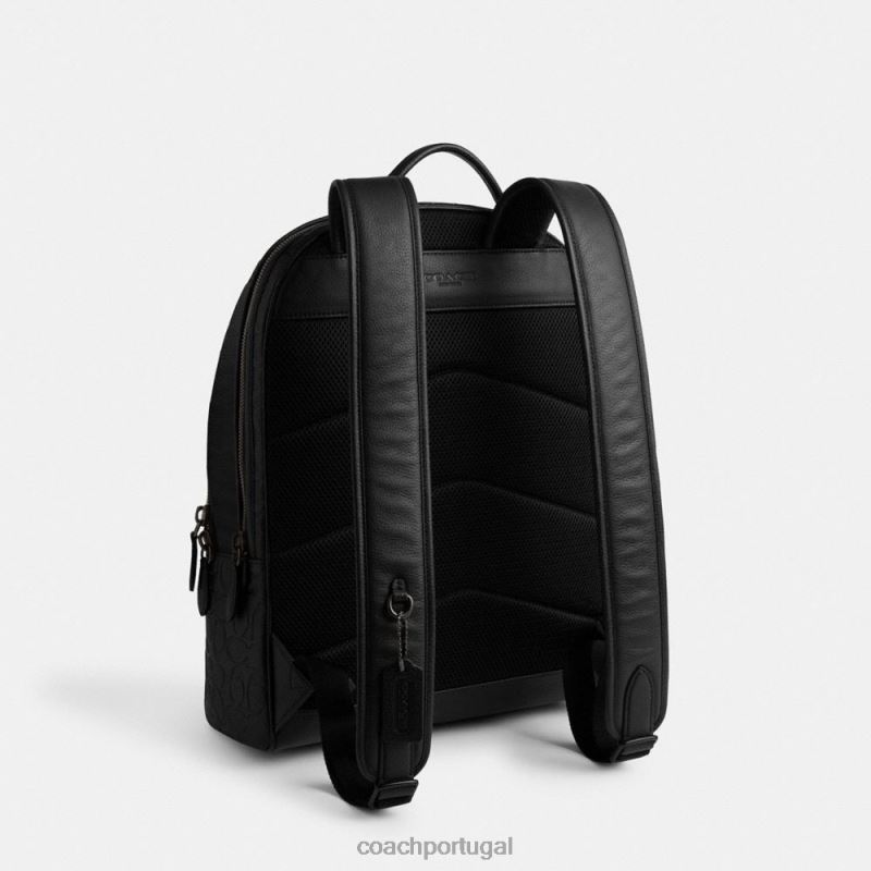 Coach homens mochila charter em couro exclusivo preto 6B20P677