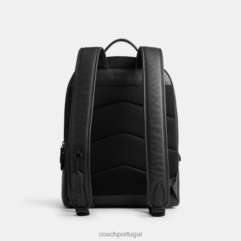 Coach homens mochila charter em couro exclusivo preto 6B20P677