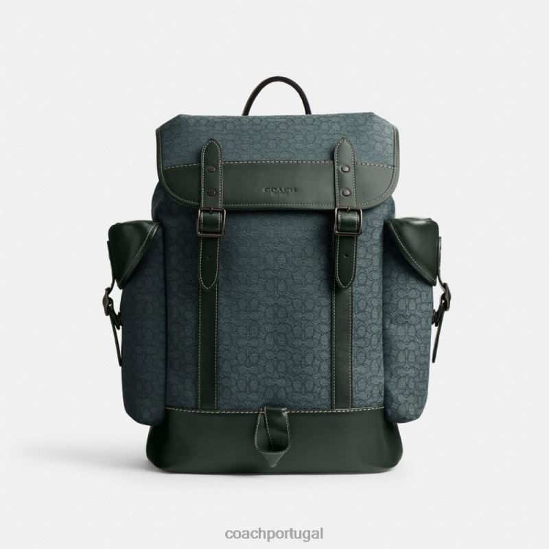 Coach homens mochila engate em jacquard micro assinatura amazona verde 6B20P682