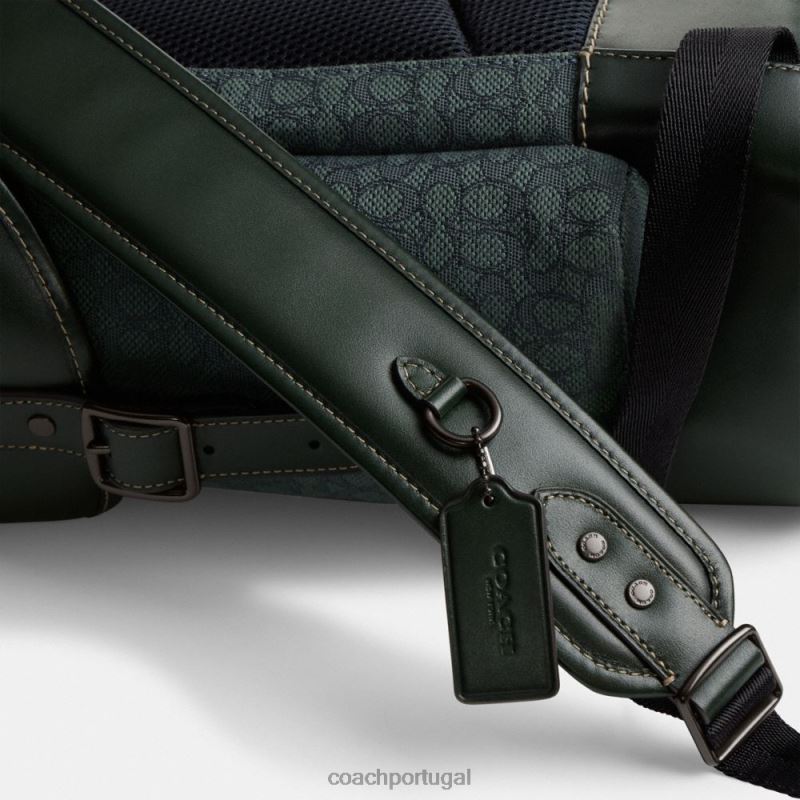 Coach homens mochila engate em jacquard micro assinatura amazona verde 6B20P682