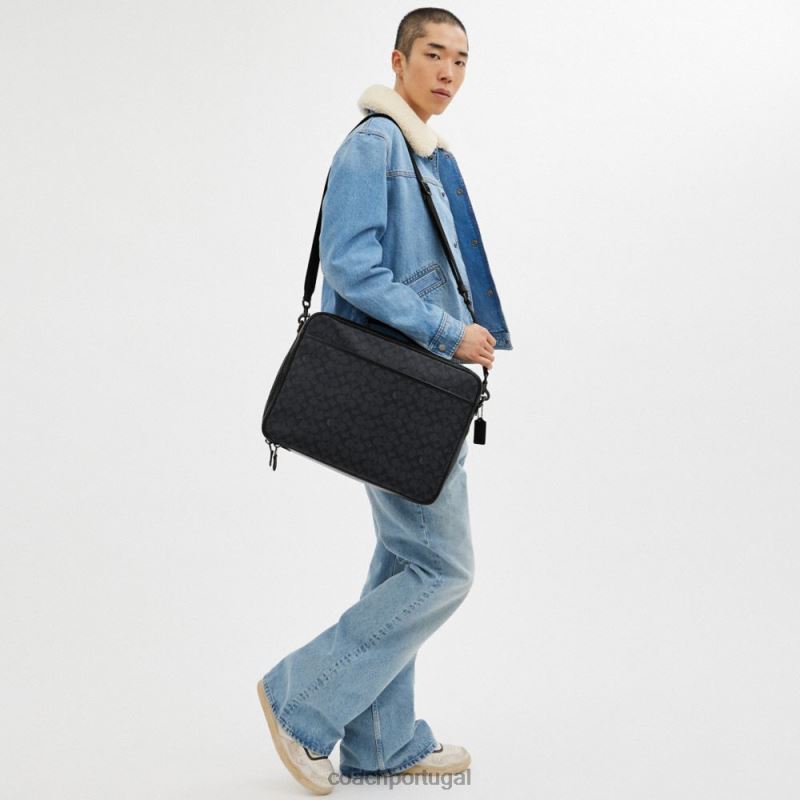 Coach homens cueca conversível Gotham em lona exclusiva carvão 6B20P617