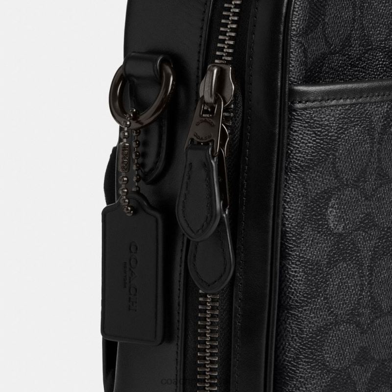 Coach homens cueca conversível Gotham em lona exclusiva carvão 6B20P617