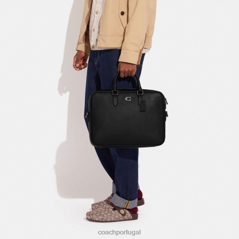 Coach homens cueca gotham com interior exclusivo em lona preto 6B20P622