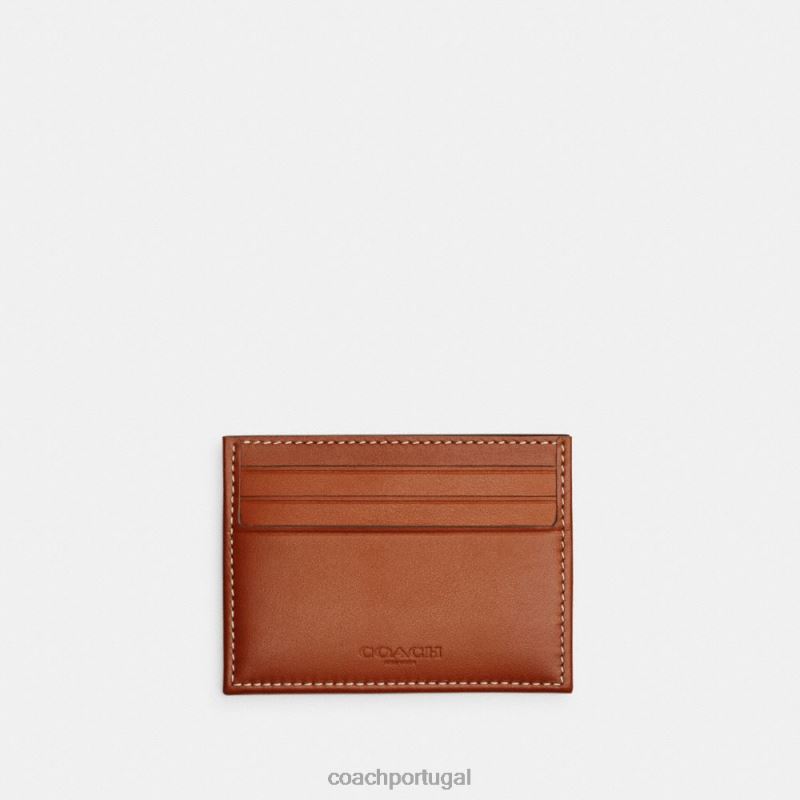 Coach homens porta-cartões em jacquard com micro assinatura cacau/âmbar polido 6B20P725