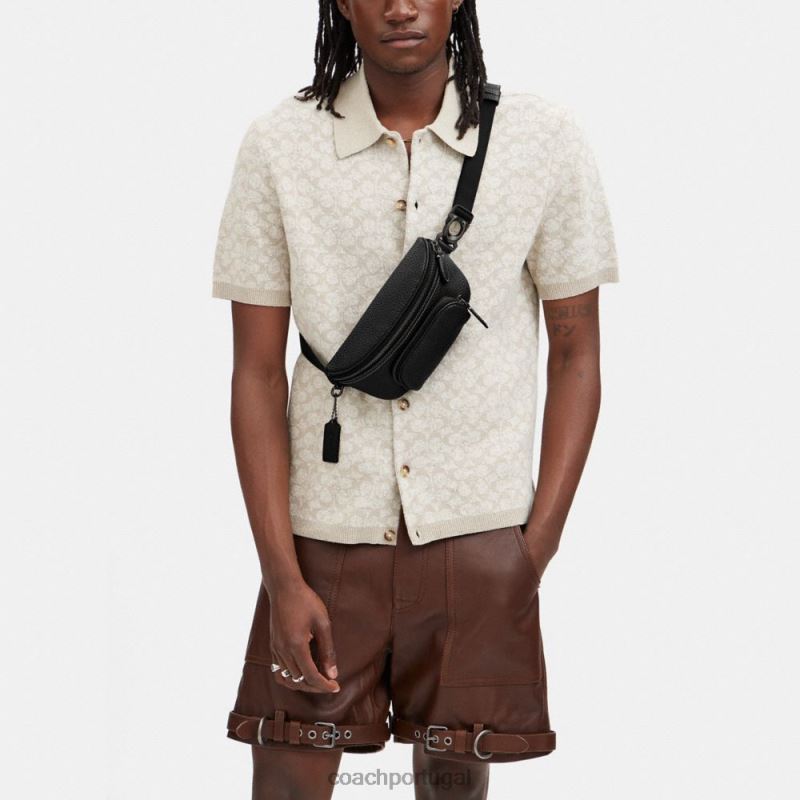 Coach homens bolsa de cinto beck preto 6B20P692