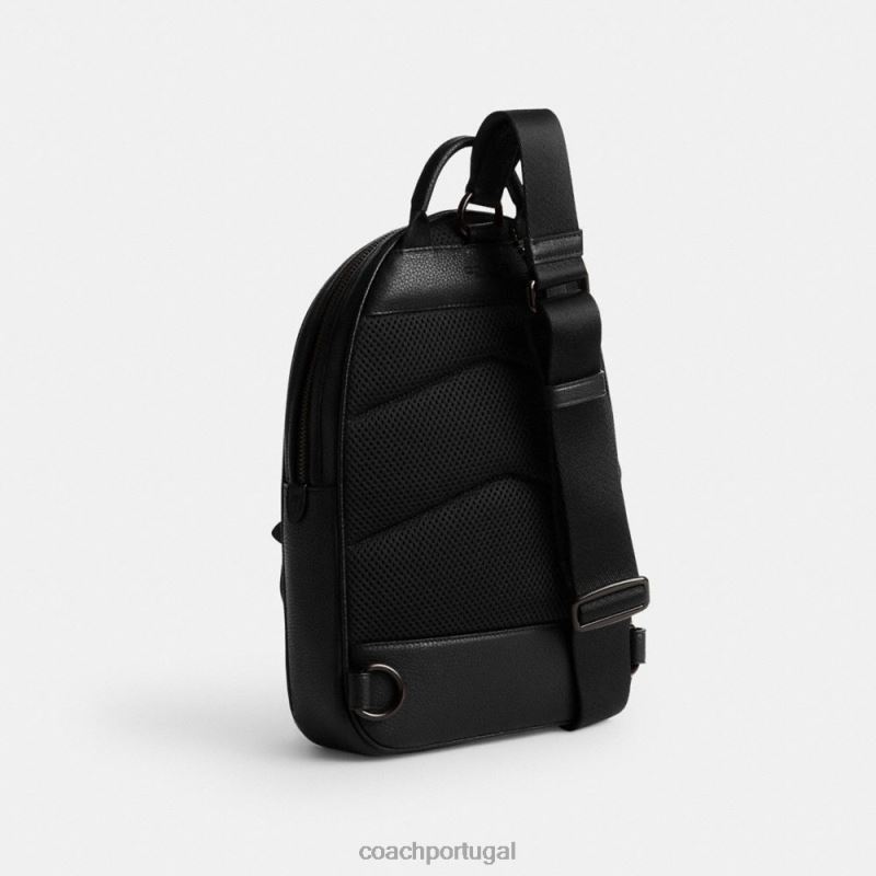 Coach homens pacote charter em couro exclusivo preto 6B20P690