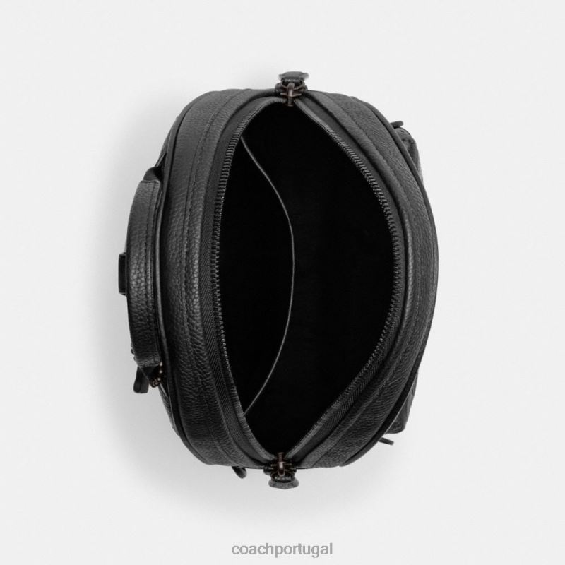 Coach homens pacote charter em couro exclusivo preto 6B20P690