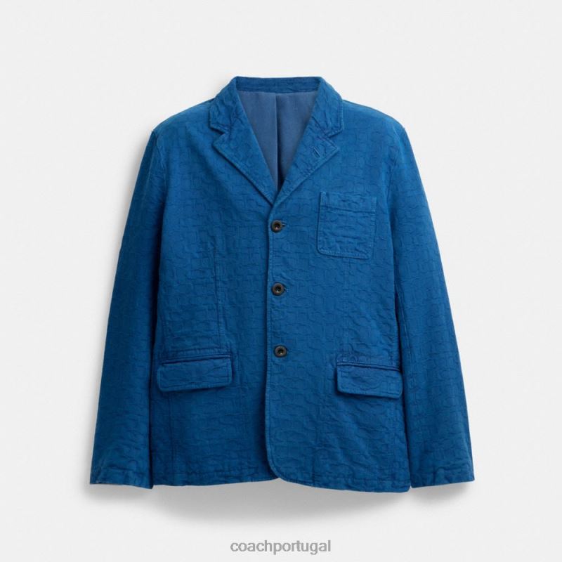 Coach homens blazer jeans azul real 6B20P762