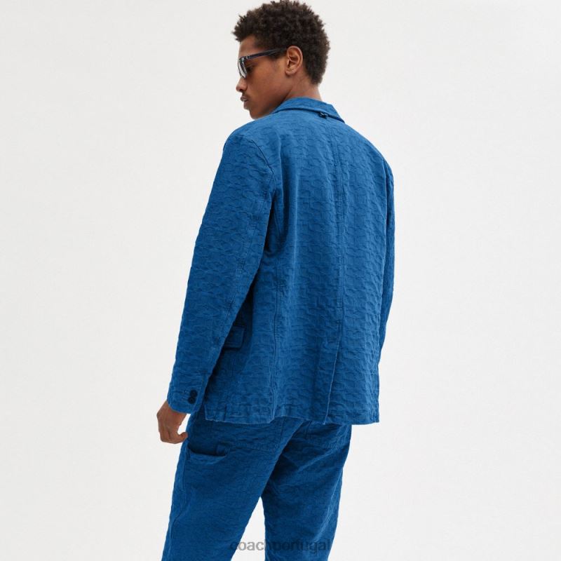 Coach homens blazer jeans azul real 6B20P762