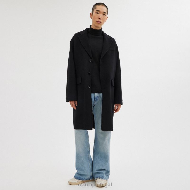 Coach homens casaco dupla face preto 6B20P750