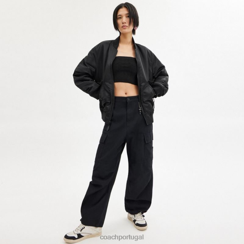 Coach homens jaqueta reversível ma-1 preto 6B20P753