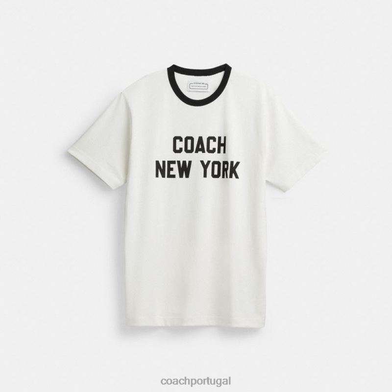 Coach homens camiseta Nova York branco. 6B20P763