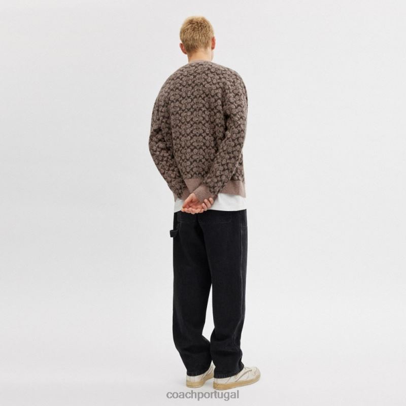 Coach homens cardigã exclusivo cinza multi. 6B20P772