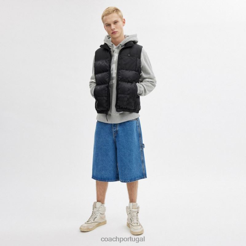 Coach homens colete de assinatura preto 6B20P773