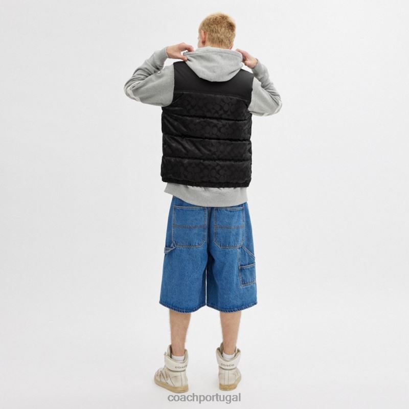 Coach homens colete de assinatura preto 6B20P773