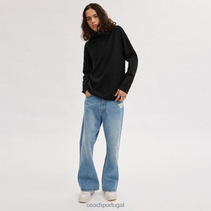 Coach homens gola alta exclusiva preto 6B20P779