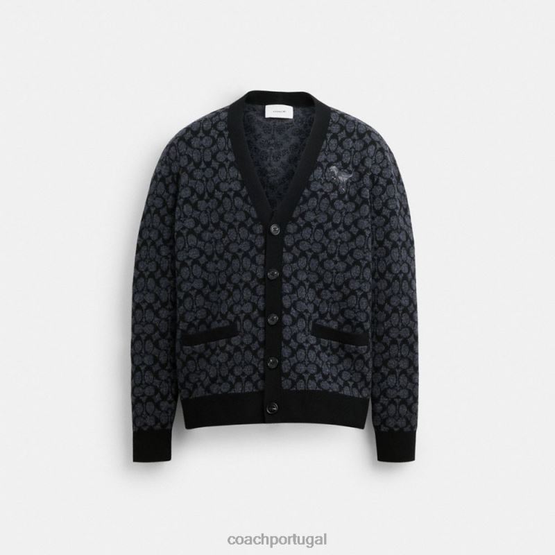 Coach homens suéter rexy assinatura preta 6B20P765