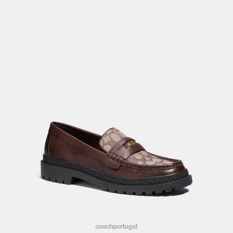 Coach homens mocassim com jacquard exclusivo e moeda exclusiva bordo 6B20P734