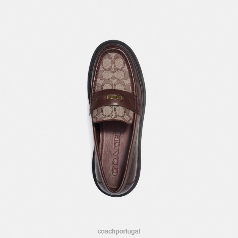 Coach homens mocassim com jacquard exclusivo e moeda exclusiva bordo 6B20P734