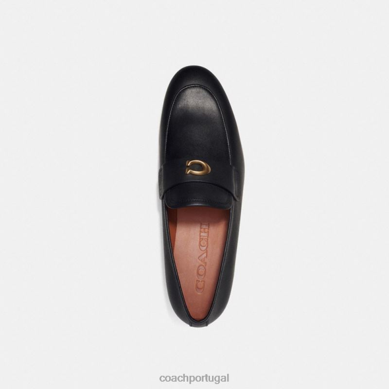 Coach homens mocassim esculpido preto 6B20P731