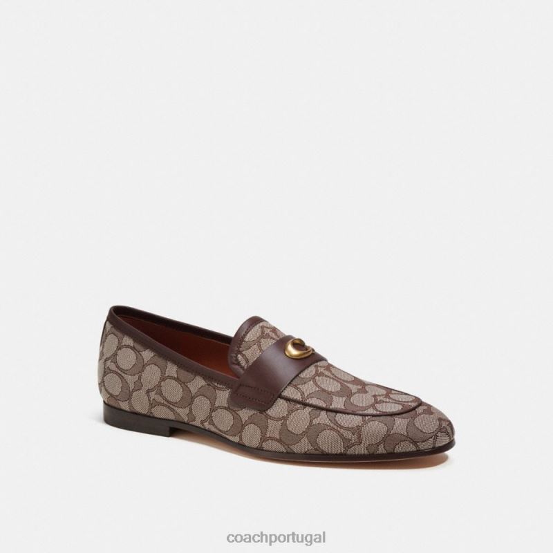 Coach homens mocassim exclusivo esculpido em jacquard exclusivo carvalho 6B20P732