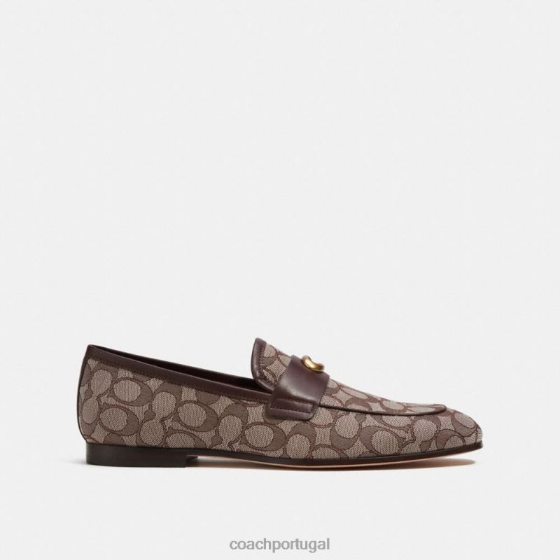 Coach homens mocassim exclusivo esculpido em jacquard exclusivo carvalho 6B20P732