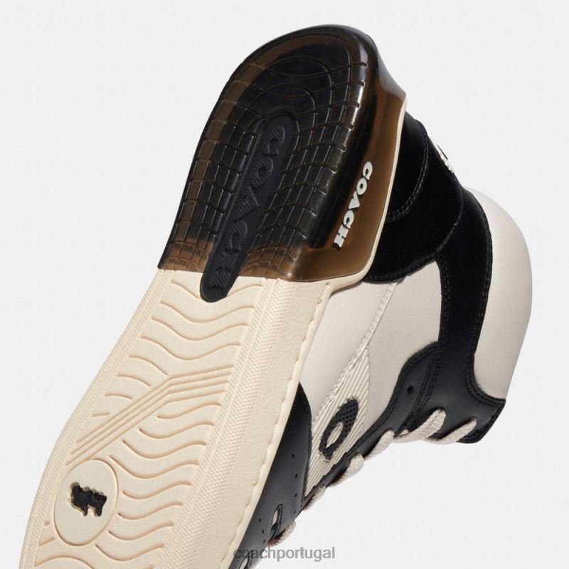 Coach homens tênis cano alto citysole giz/preto 6B20P748