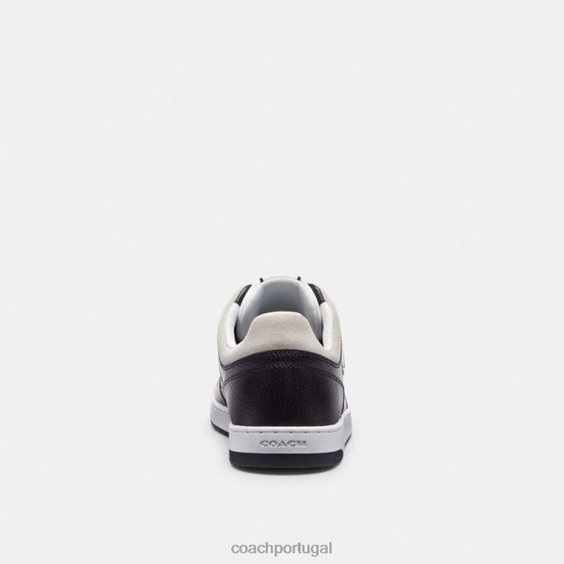 Coach homens tênis c201 preto/cinza claro 6B20P736