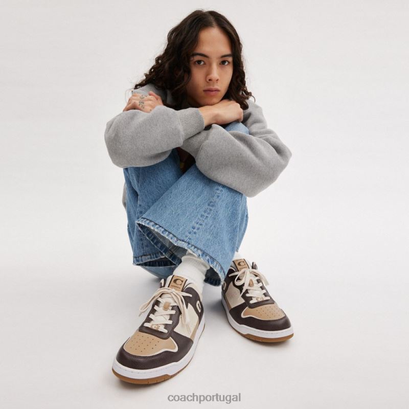 Coach homens tênis c201 sangue boi/cinza 6B20P735