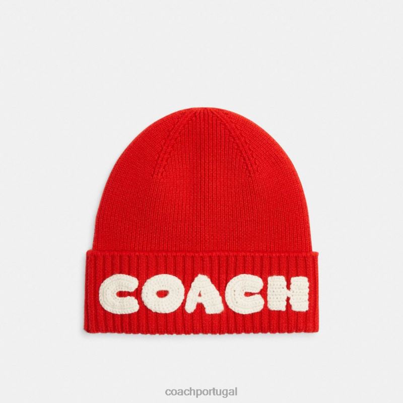 Coach mulheres gorro em caixa esporte vermelho 6B20P562