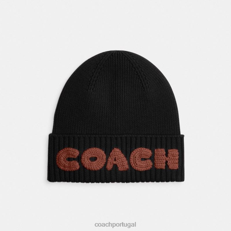 Coach mulheres gorro em caixa preto 6B20P561