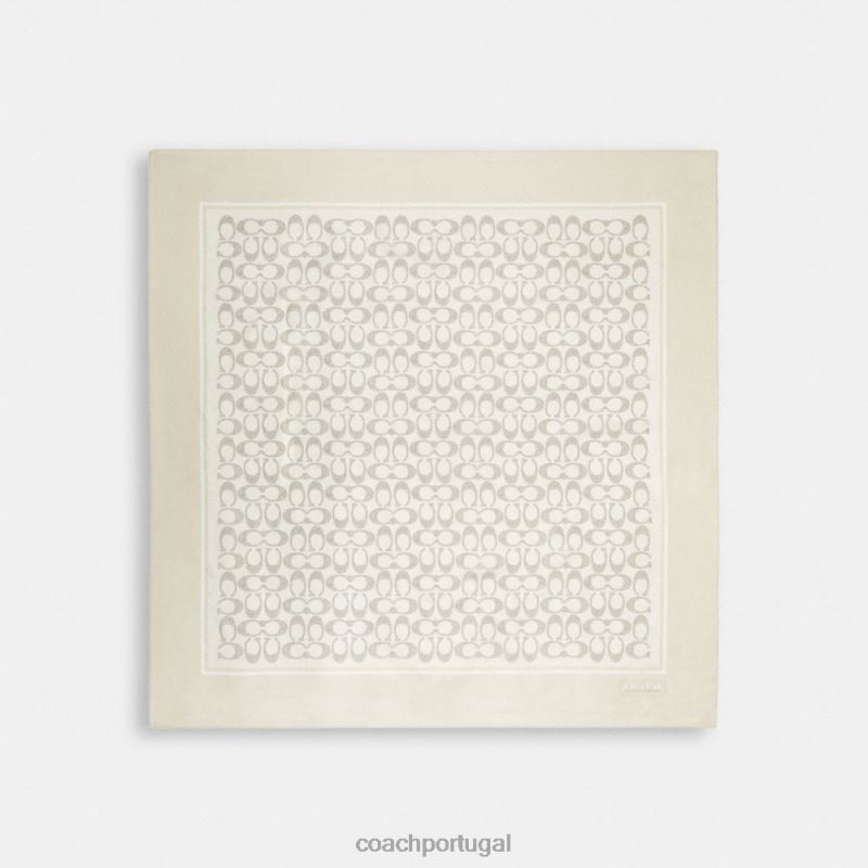 Coach mulheres lenço quadrado de seda com estampa de assinatura vintage vapor 6B20P585