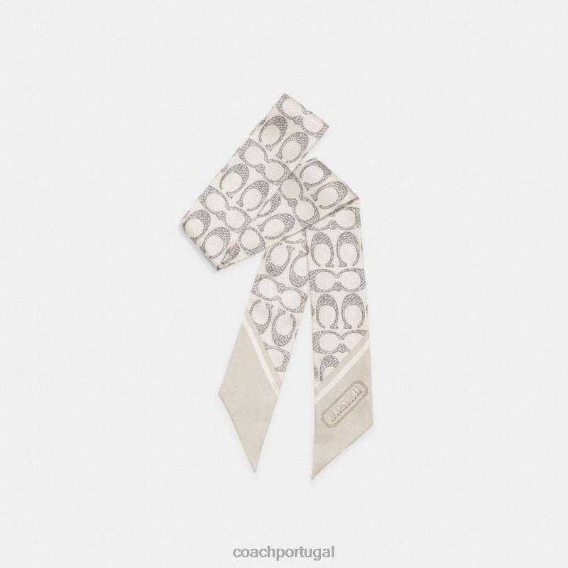 Coach mulheres lenço skinny de seda com estampa vintage e assinatura vapor 6B20P590