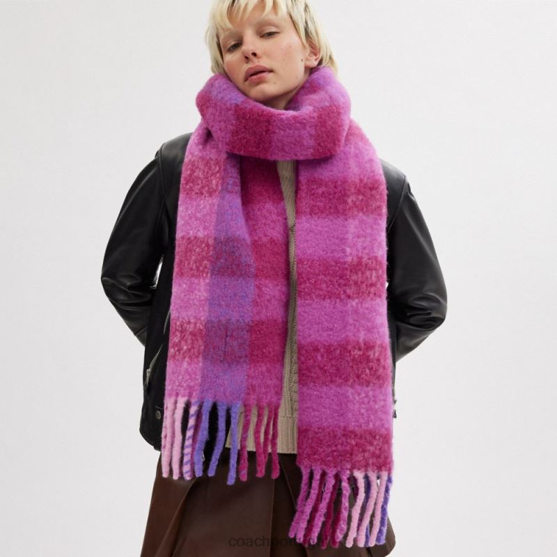 Coach mulheres silenciador xadrez grande roxo 6B20P570