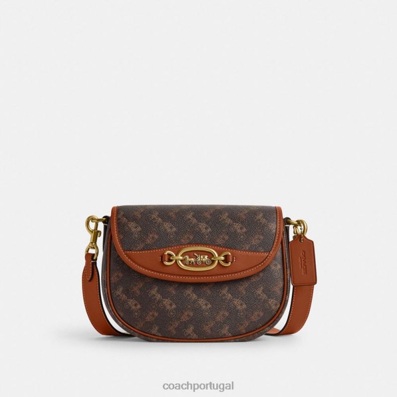 Coach mulheres bolsa crossbody harley com estampa de cavalo e carruagem b4/trufa âmbar polido 6B20P24